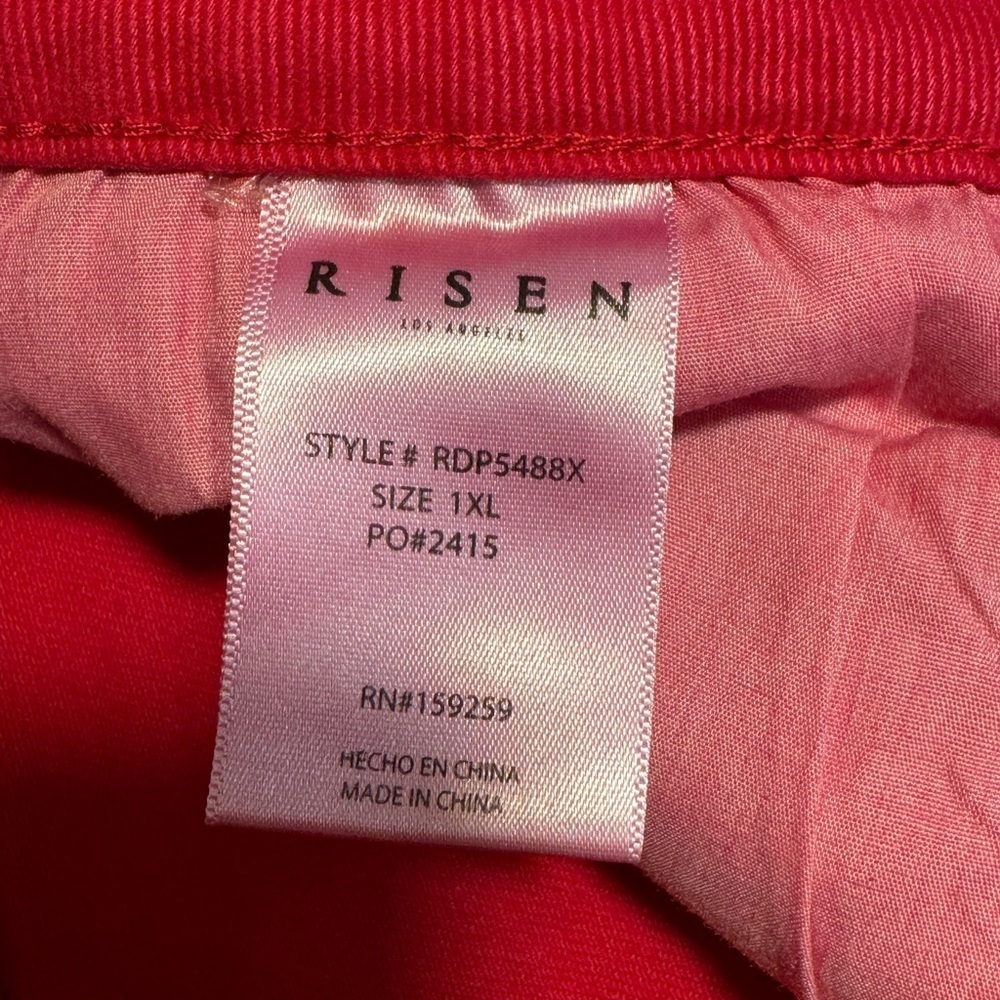 Risen Hot Pink Flare Cargo Jeans 1XL NWT Wide Leg Stretch - Picture 7 of 9